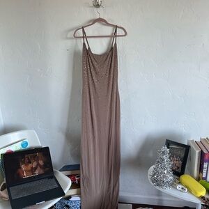 Skims x Swarovski Dress in Beige